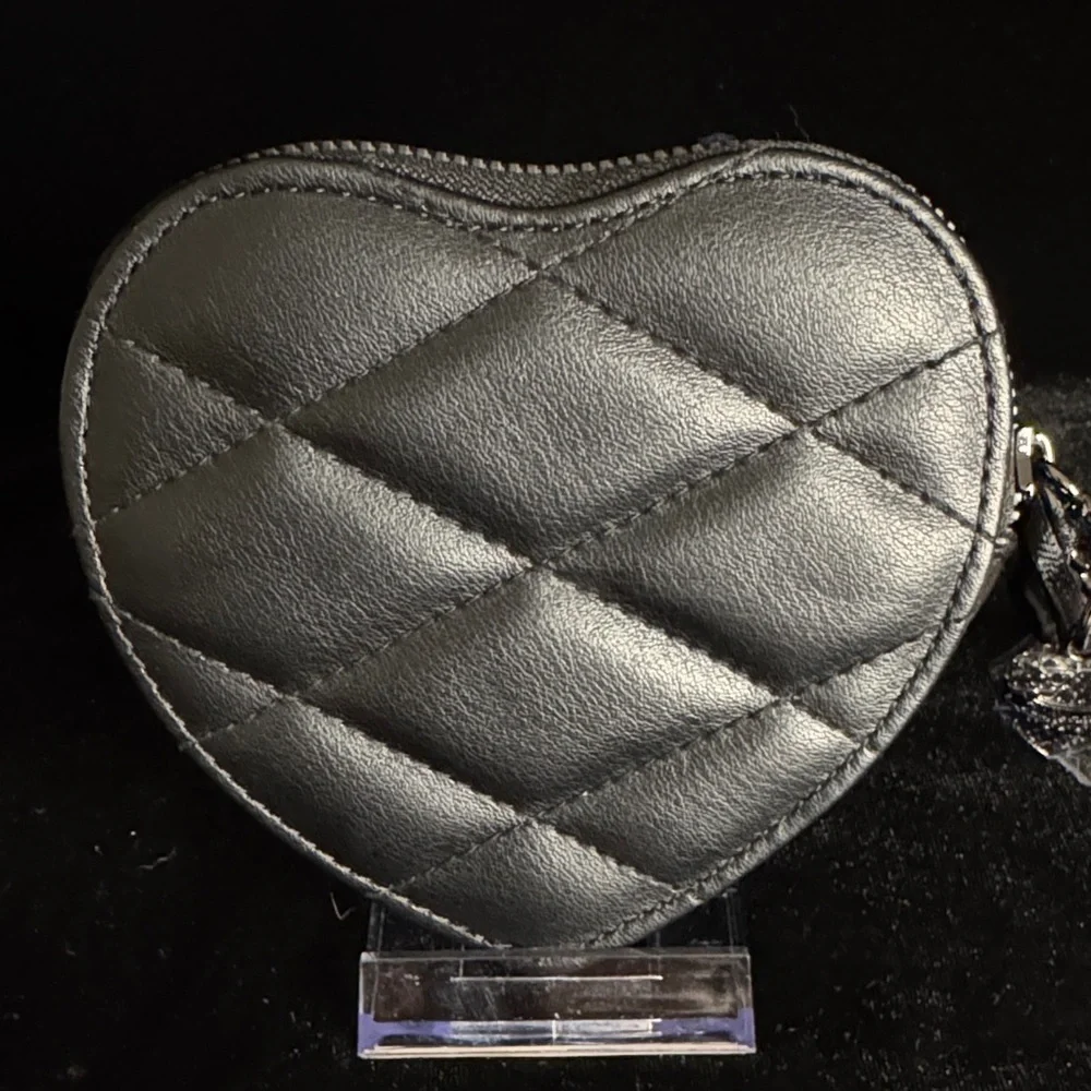 Juicy Couture Black Heart Quilted Wristlet